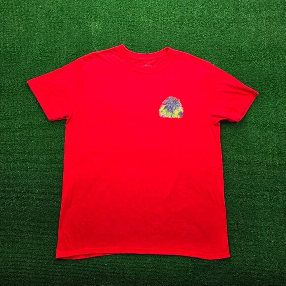 Leoma Lovegrove Tshirt Mens Large Red Short Sleeve House on Beach Tropical‎ Art - Picture 2 of 9